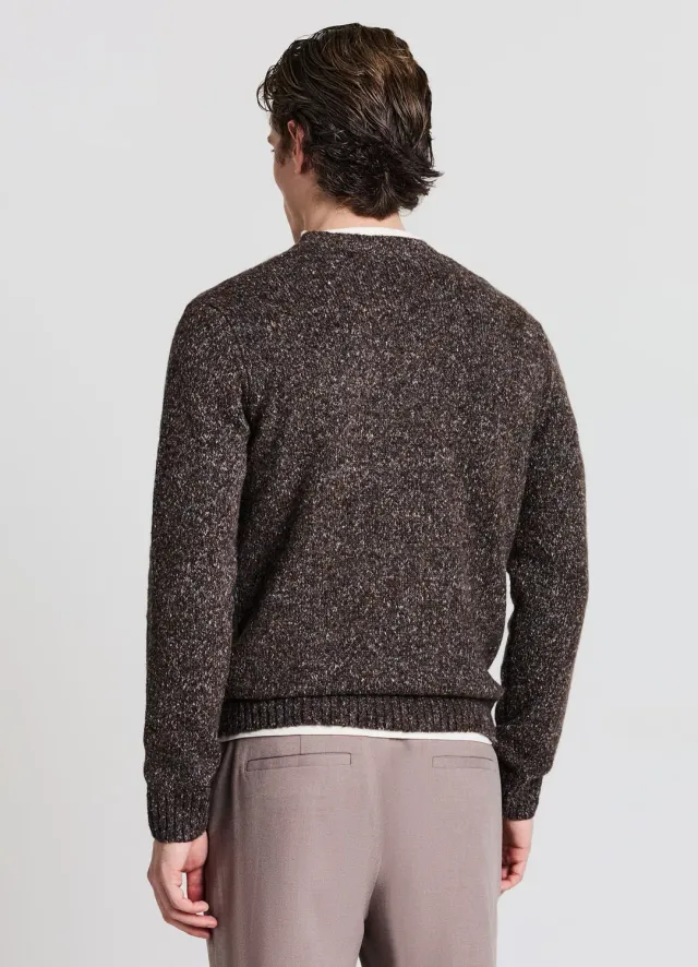 Calliope pull col rond homme maille chinée