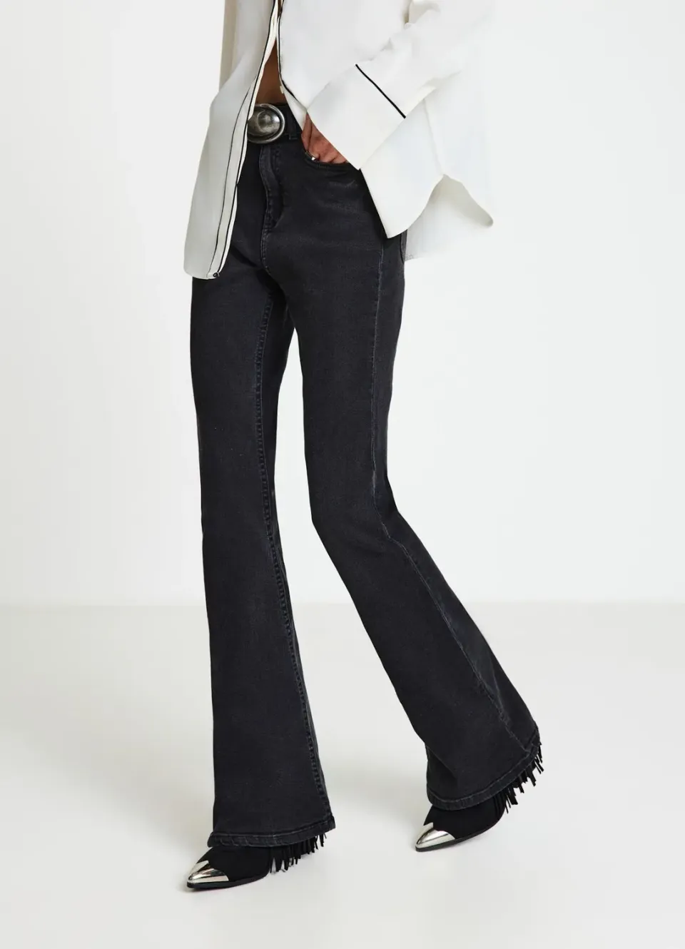 Calliope 5 poches jean flare femme patte d'éléphant