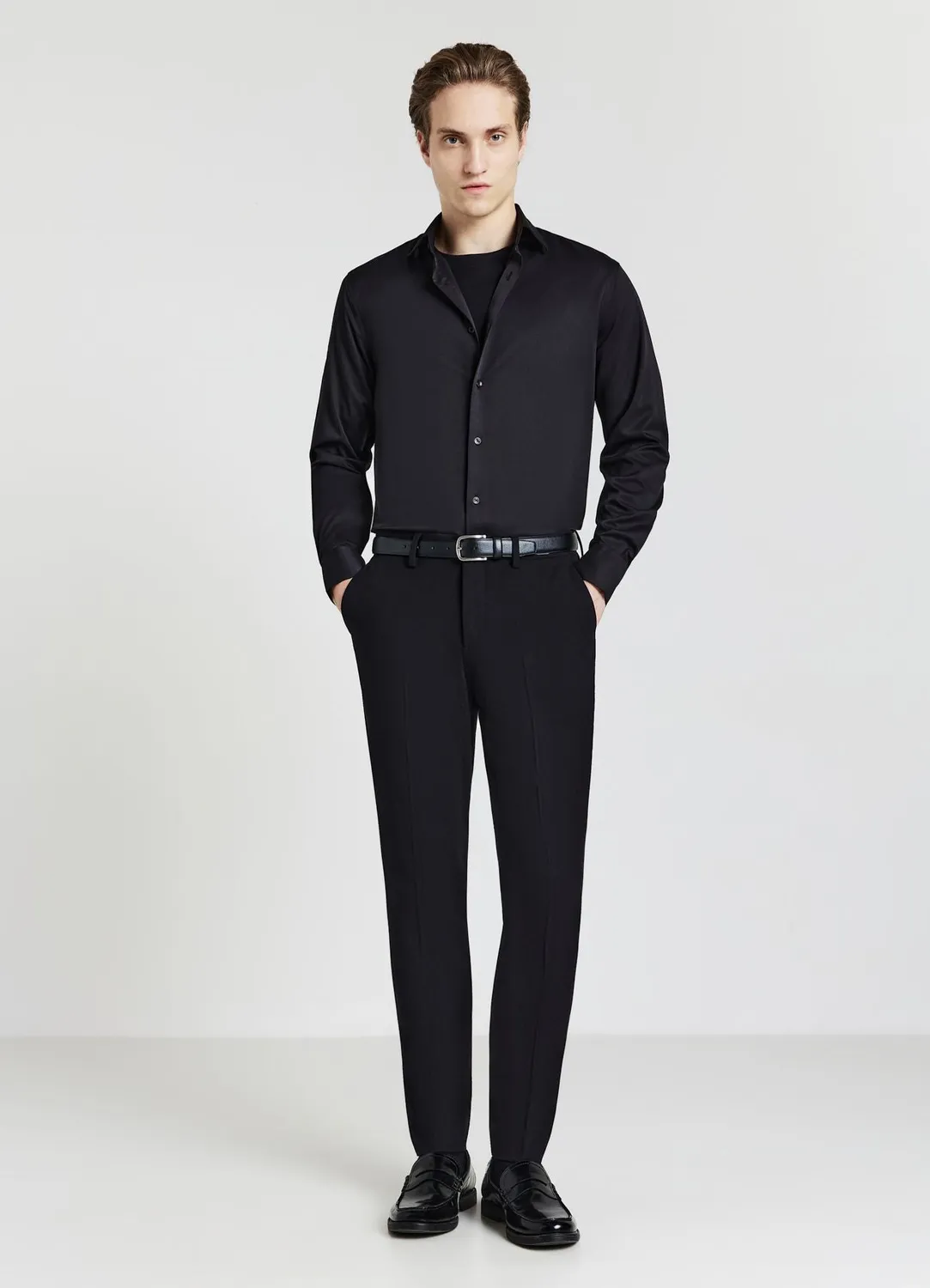Calliope chemise homme unie manches longues