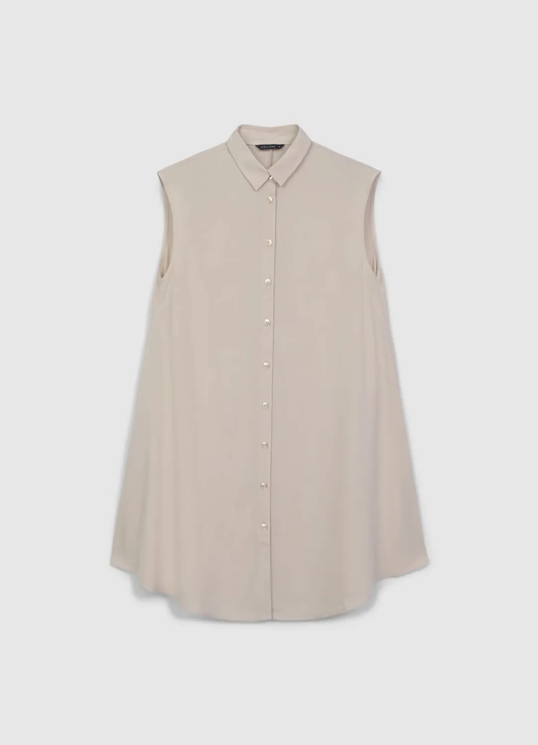 Calliope chemise longue sans manches femme col classique