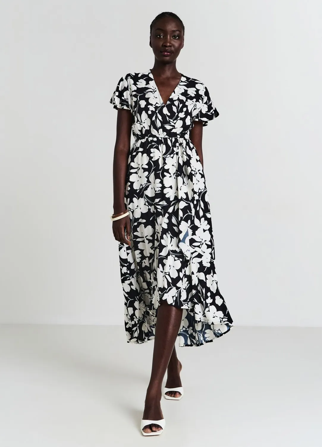 Calliope robe croisée femme fleurs bicolore