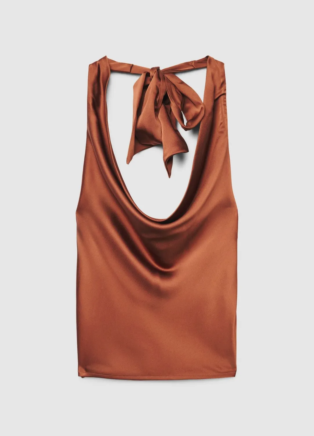 Calliope Top satin femme XS dos nu noué