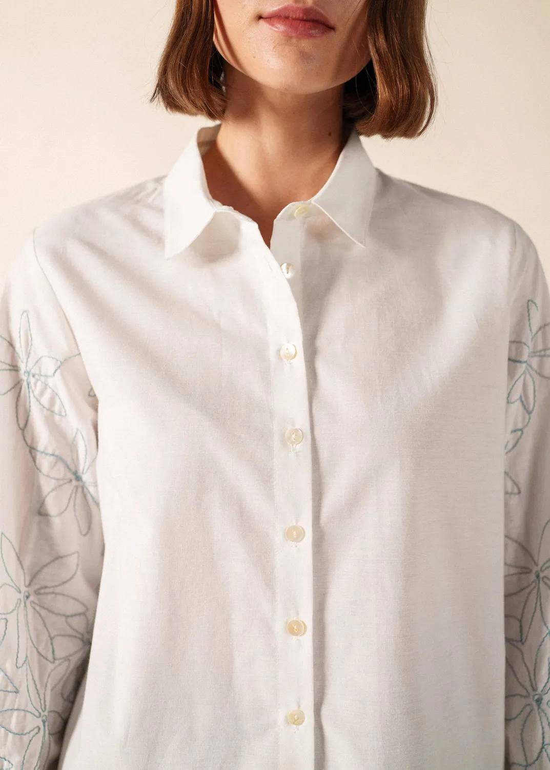 Saint James Florica chemise écume popeline coton