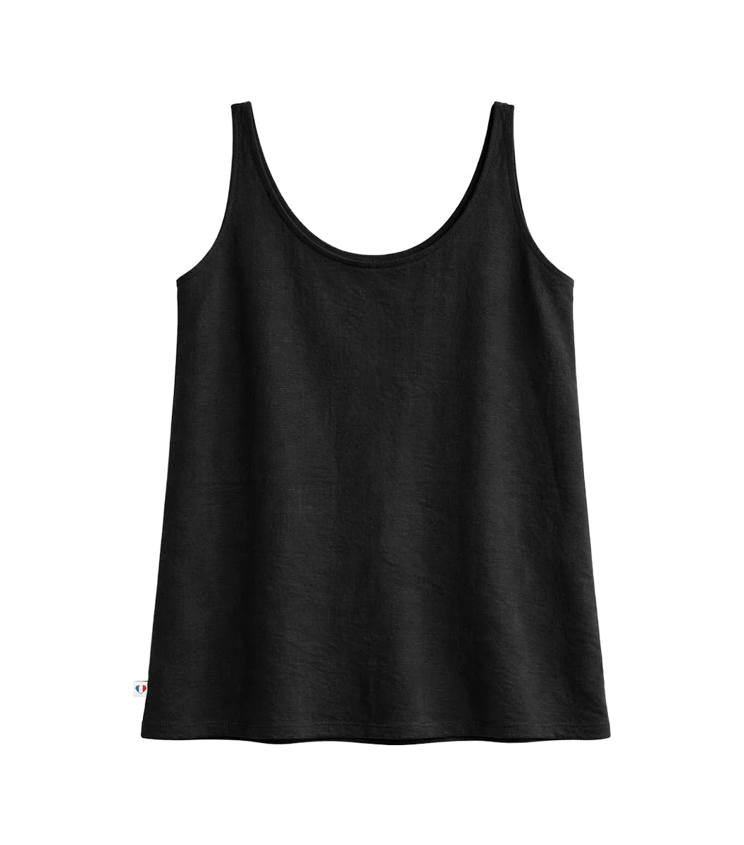 Cocorico Intemporel débardeur femme noir lin
