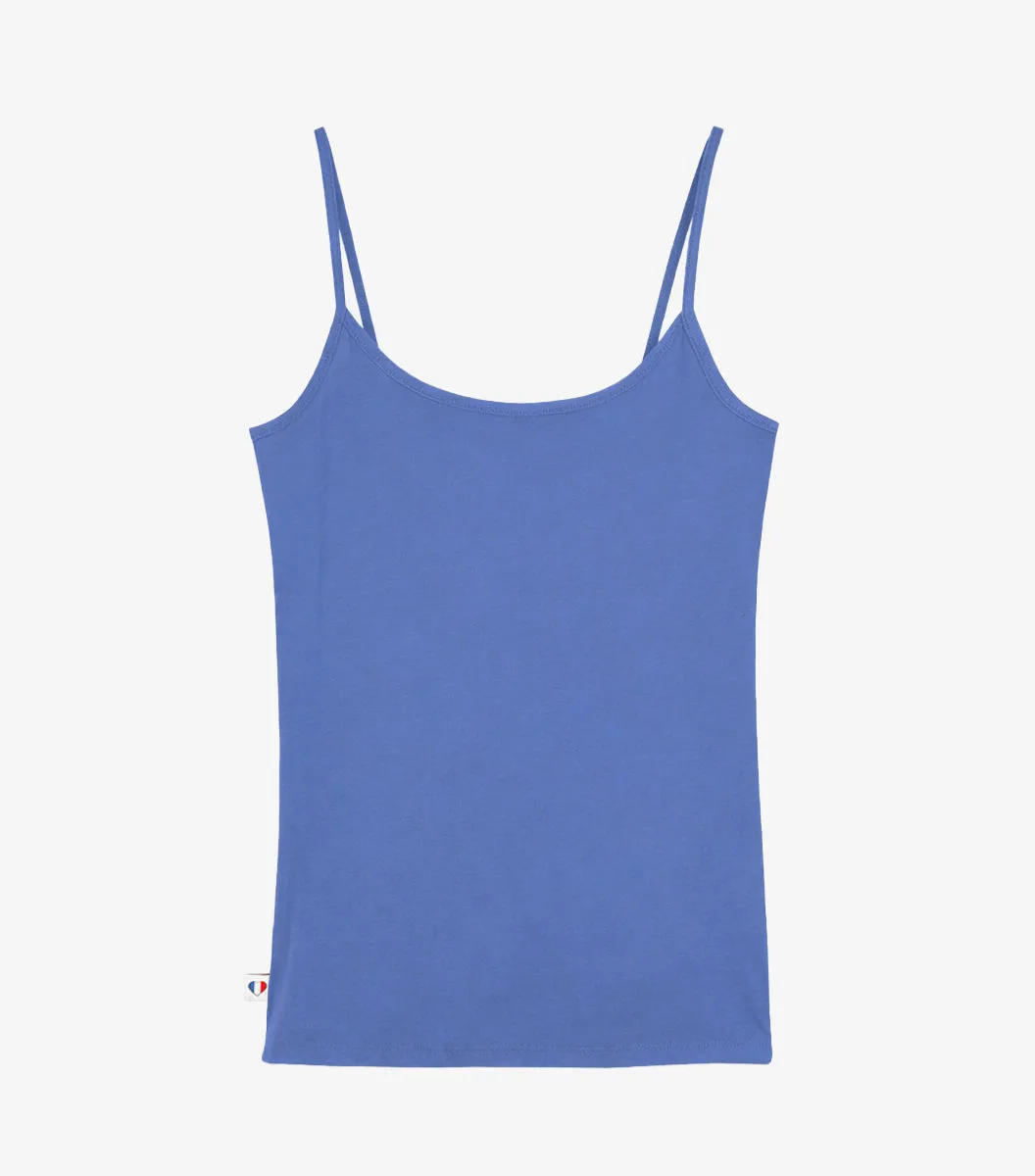 Cocorico Intemporel caraco femme bleu riviera coton