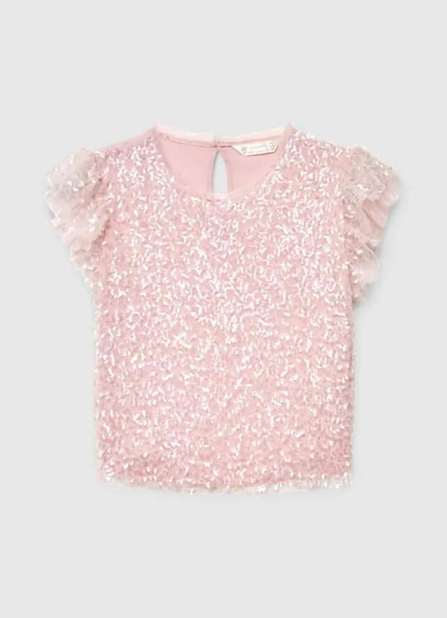 Calliope blouse fille tulle à paillettes