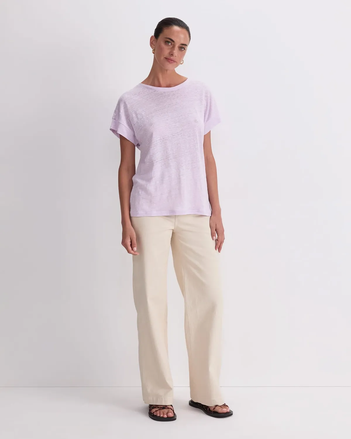 Sportscraft Tonia t-shirt lin col rond femme