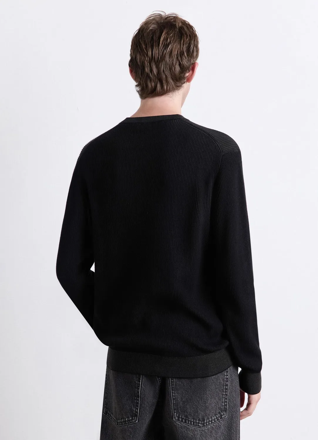 Calliope pull homme col rond côtes manches longues