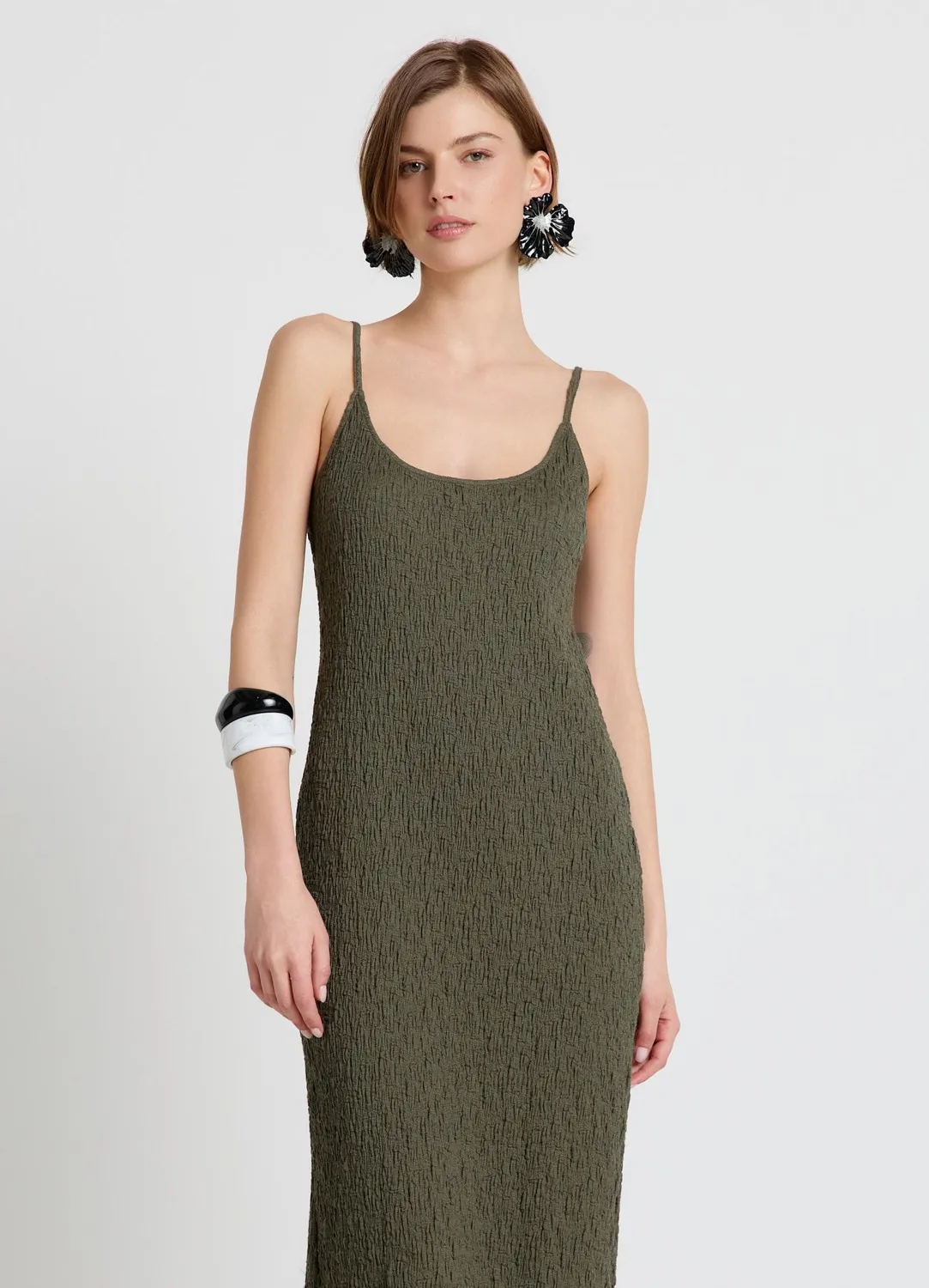 Calliope Atelier robe longue tubino froissée