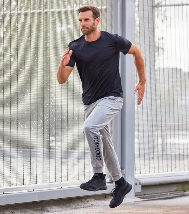 Cocorico Performance jogging homme gris chiné coton