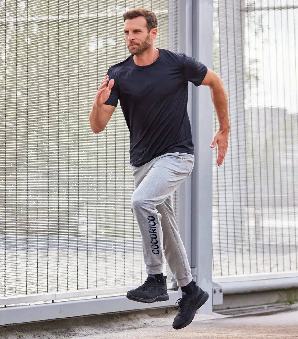 Cocorico Performance jogging homme gris chiné coton