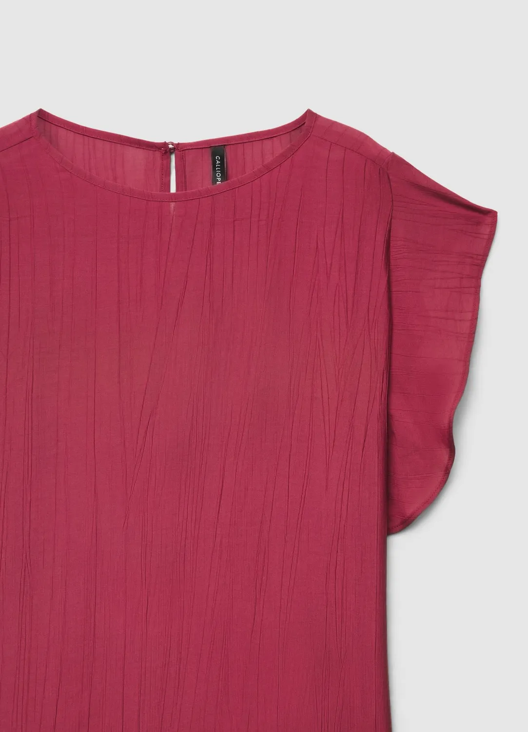 Calliope blouse volants femme col rond unie