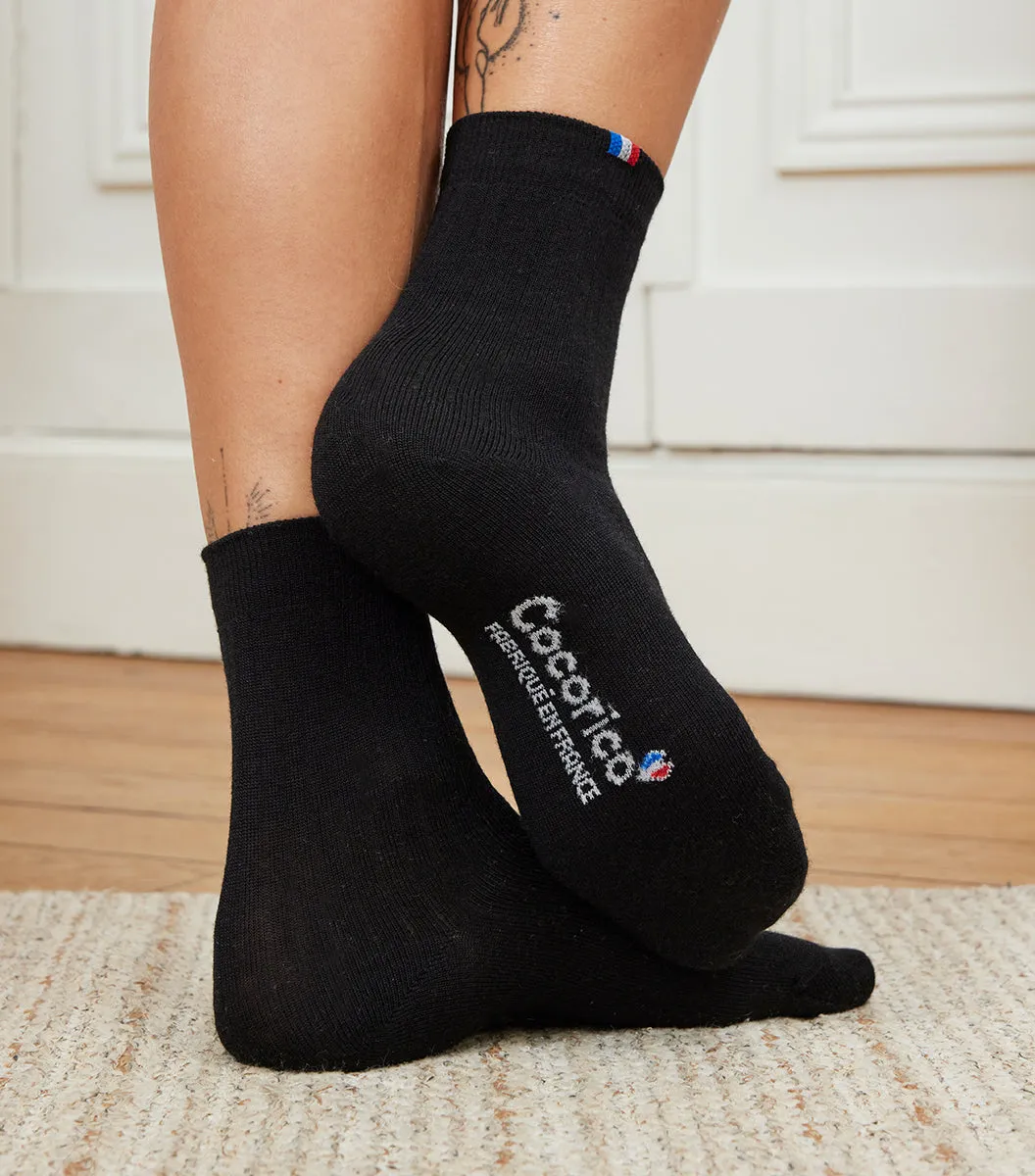 Cocorico chaussettes laine femme noir 36/41