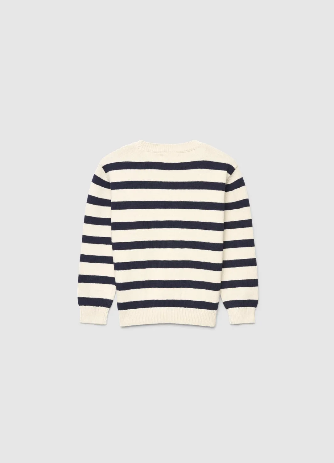 Calliope Rayures Pull Garçon Manches Longues Brodé