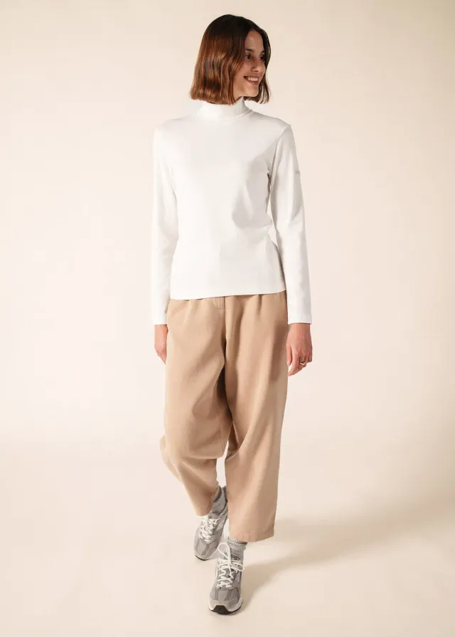 Saint James Célina sous-pull écume col roulé coton
