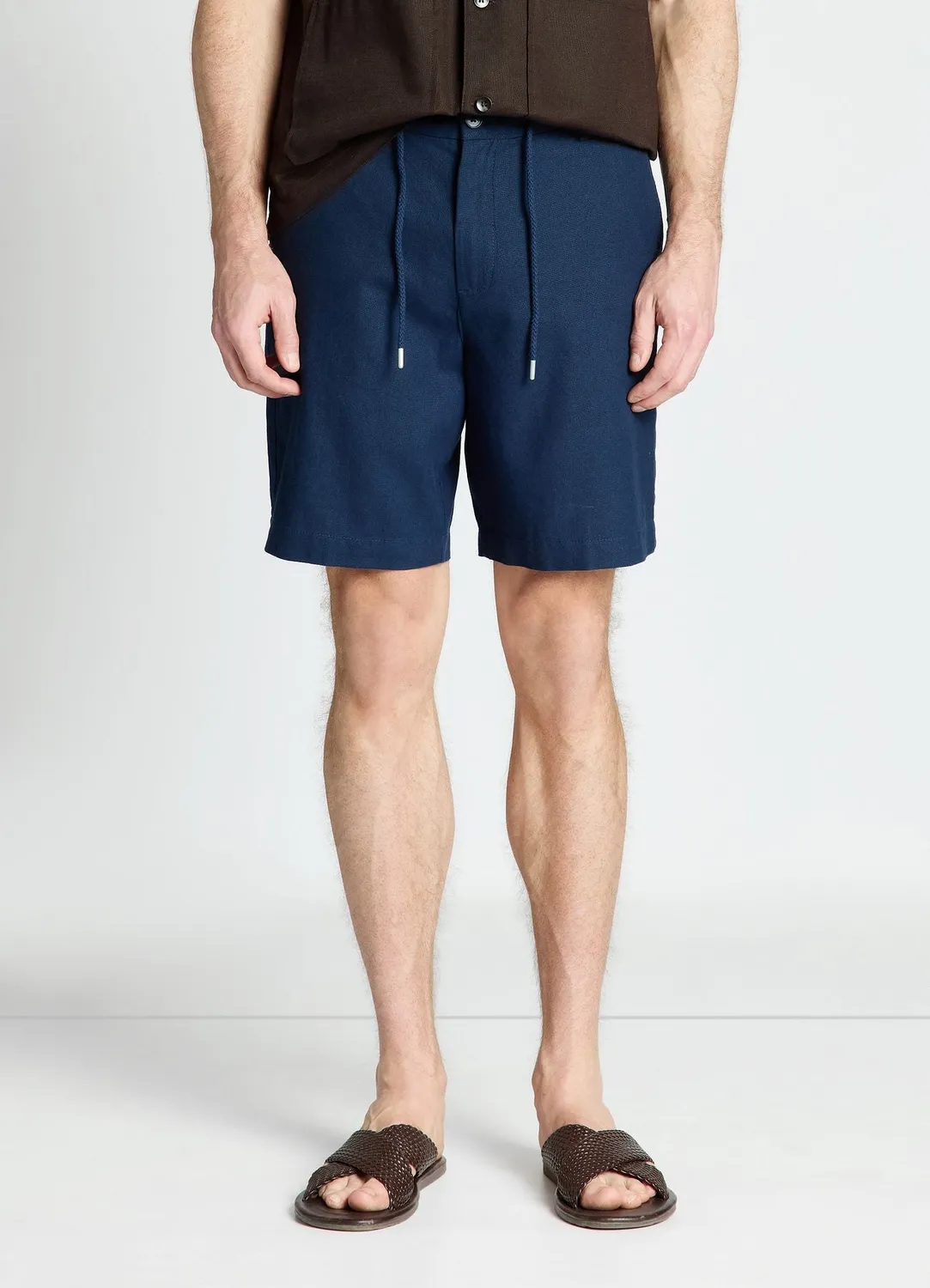 Calliope bermuda misto lino short homme lin uni
