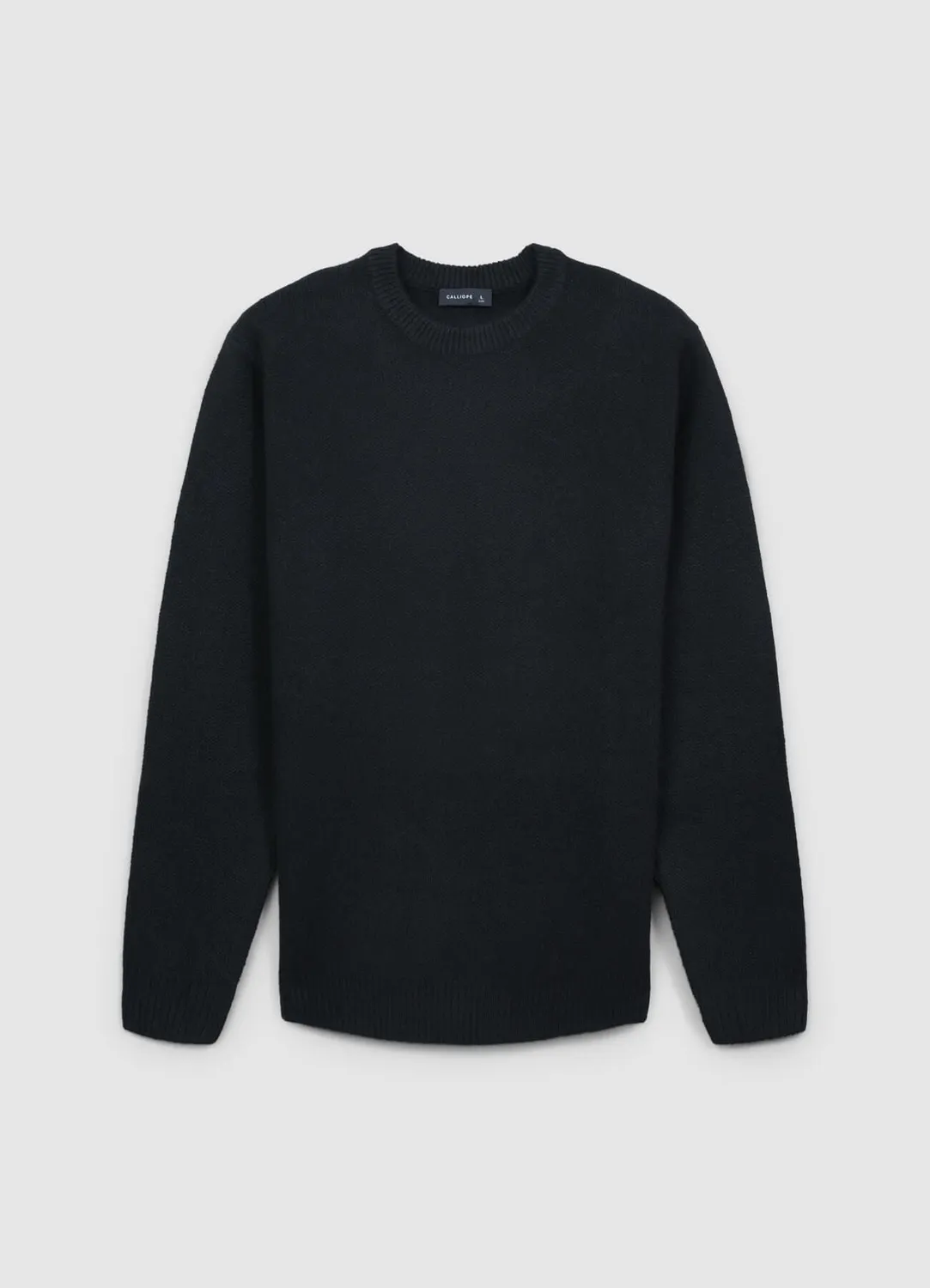 Calliope Pull col rond homme uni manches longues coton