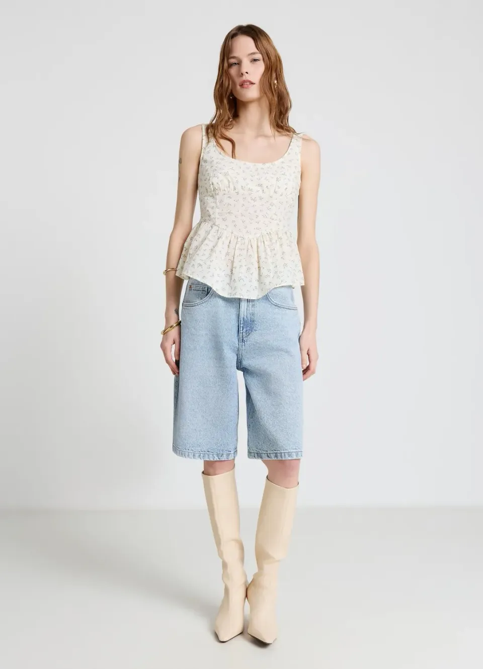 Calliope bermuda jean femme taille haute