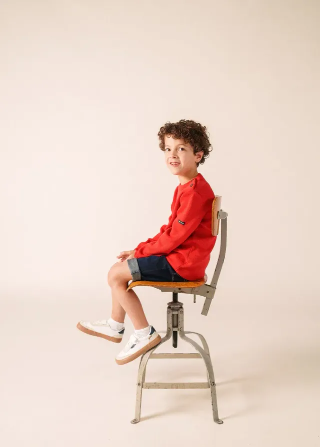 Saint James Moussaillon pull marin rouge enfant
