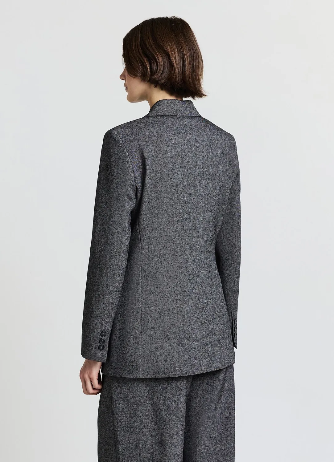 Calliope Blazer Double-Boutonnage Poivre et Sel Femme