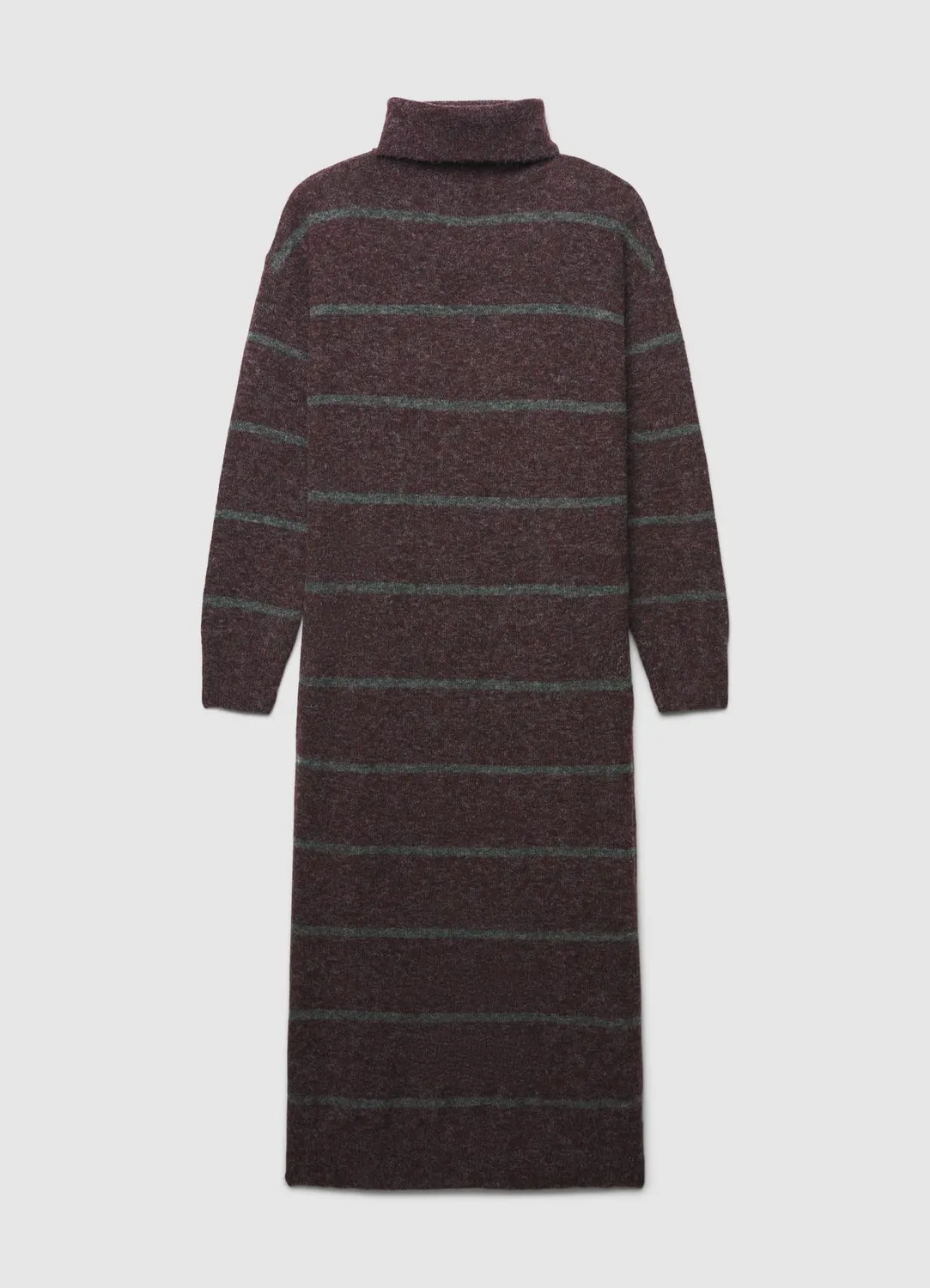 Calliope Atelier robe longue femme col roulé rayée