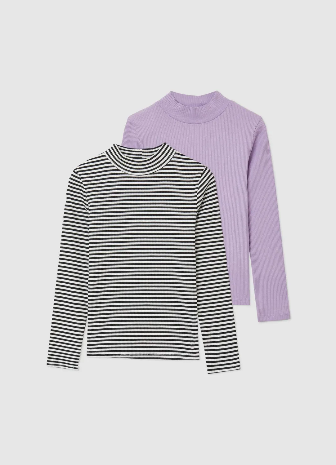 Calliope pack 2 t-shirts fille col roulé manches longues