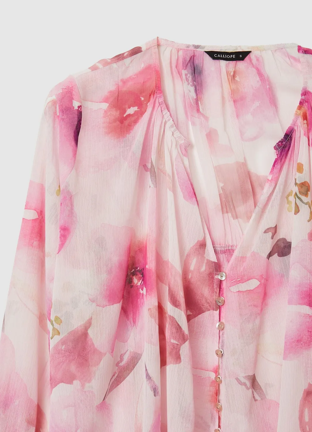 Calliope chemise à fleurs femme manches longues