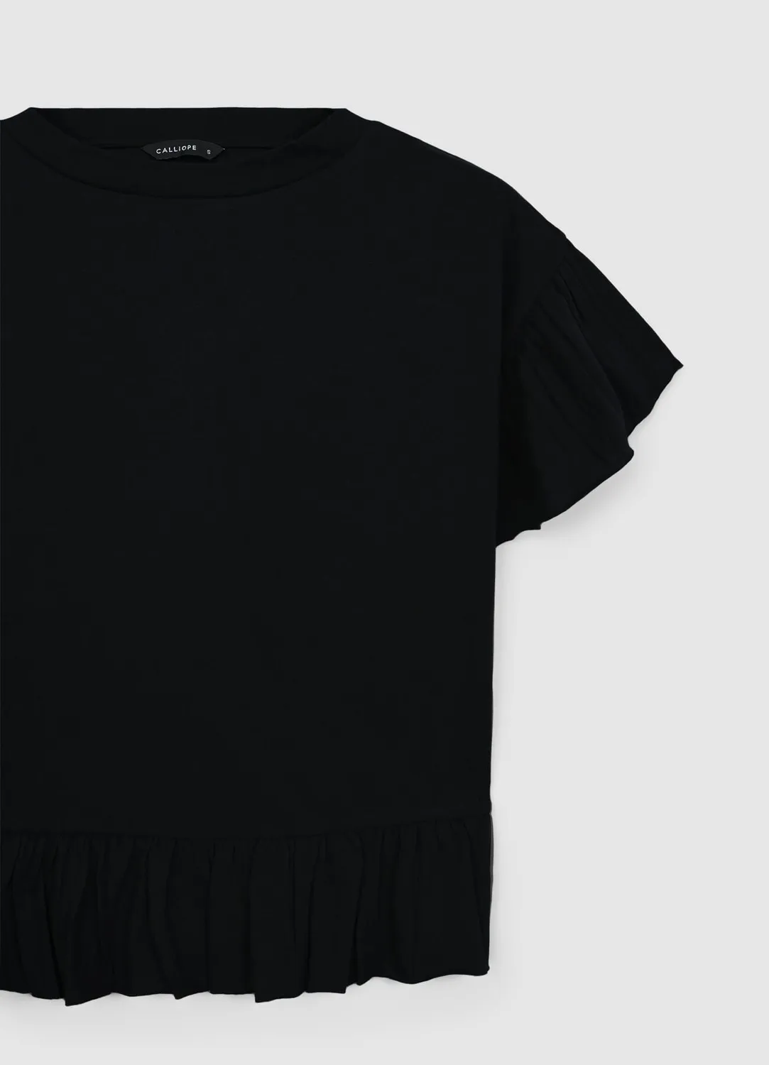 Calliope volants t-shirt femme coton col rond
