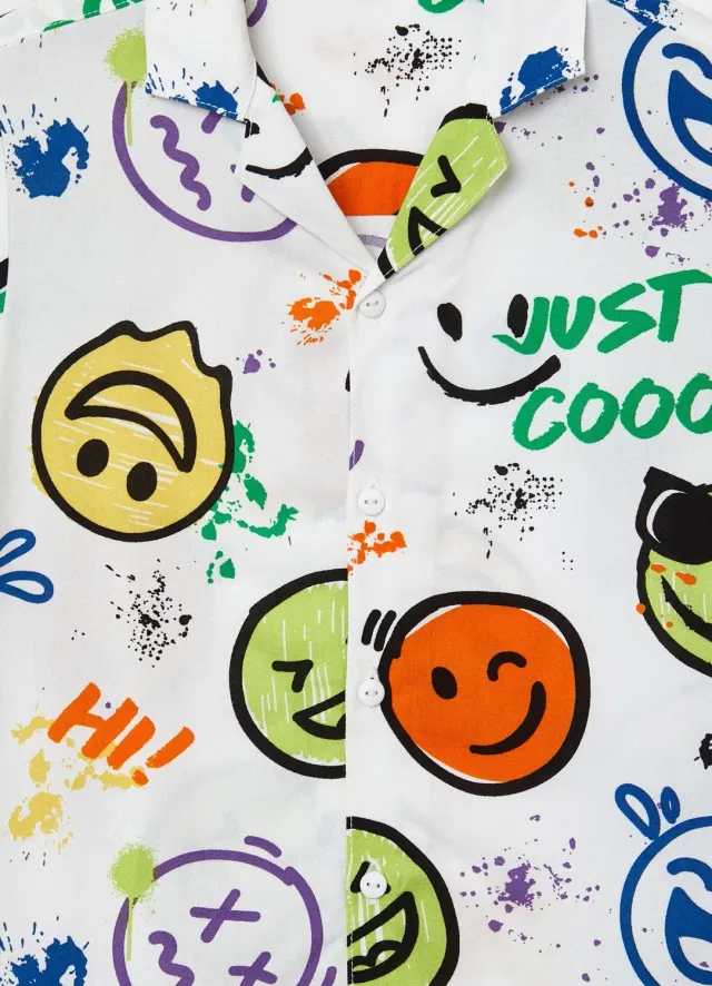 Calliope chemise garçon smileys manches courtes
