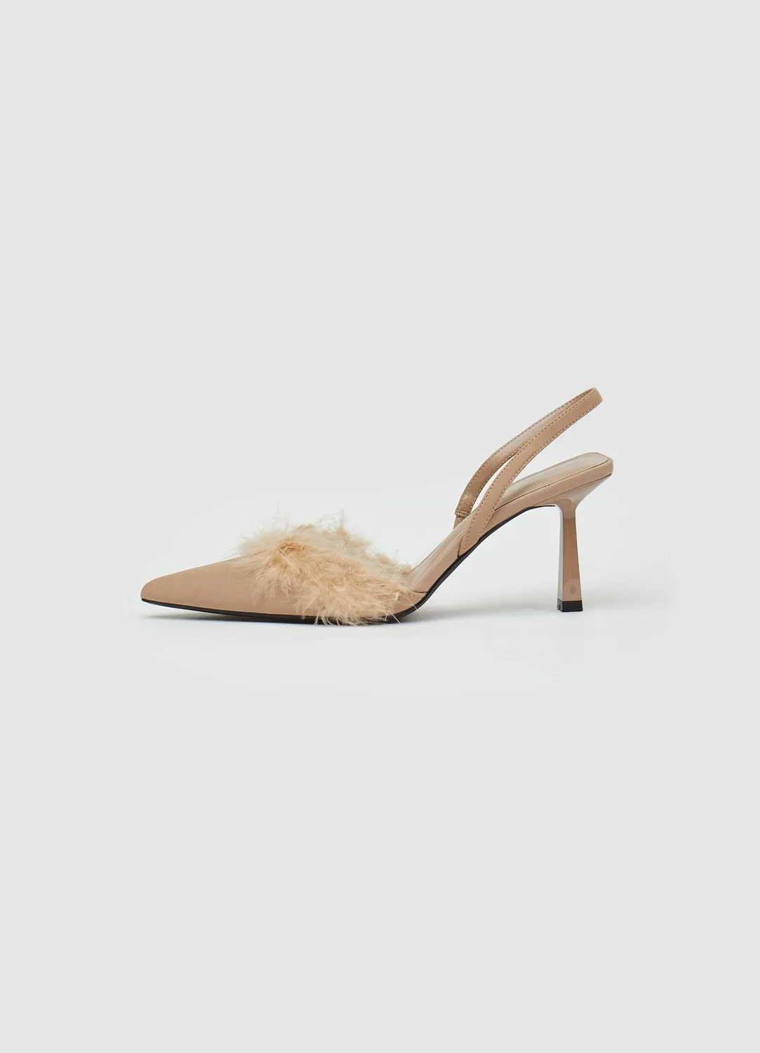 Calliope escarpins slingback plume talon 8 cm