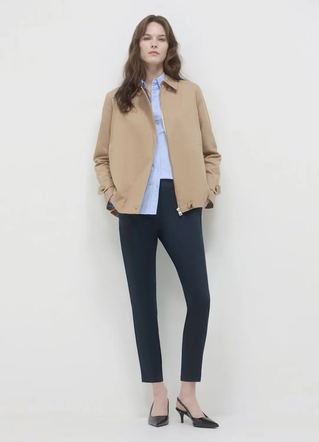 Calliope Trench Court Uni Femme Manteau Coton