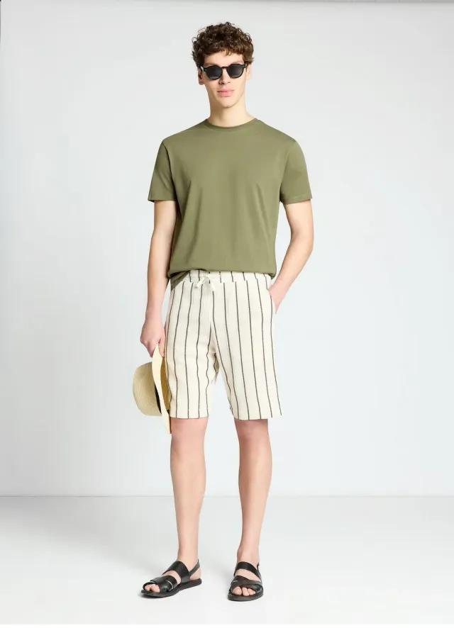 Calliope short gym rayé homme cordon taille élastique