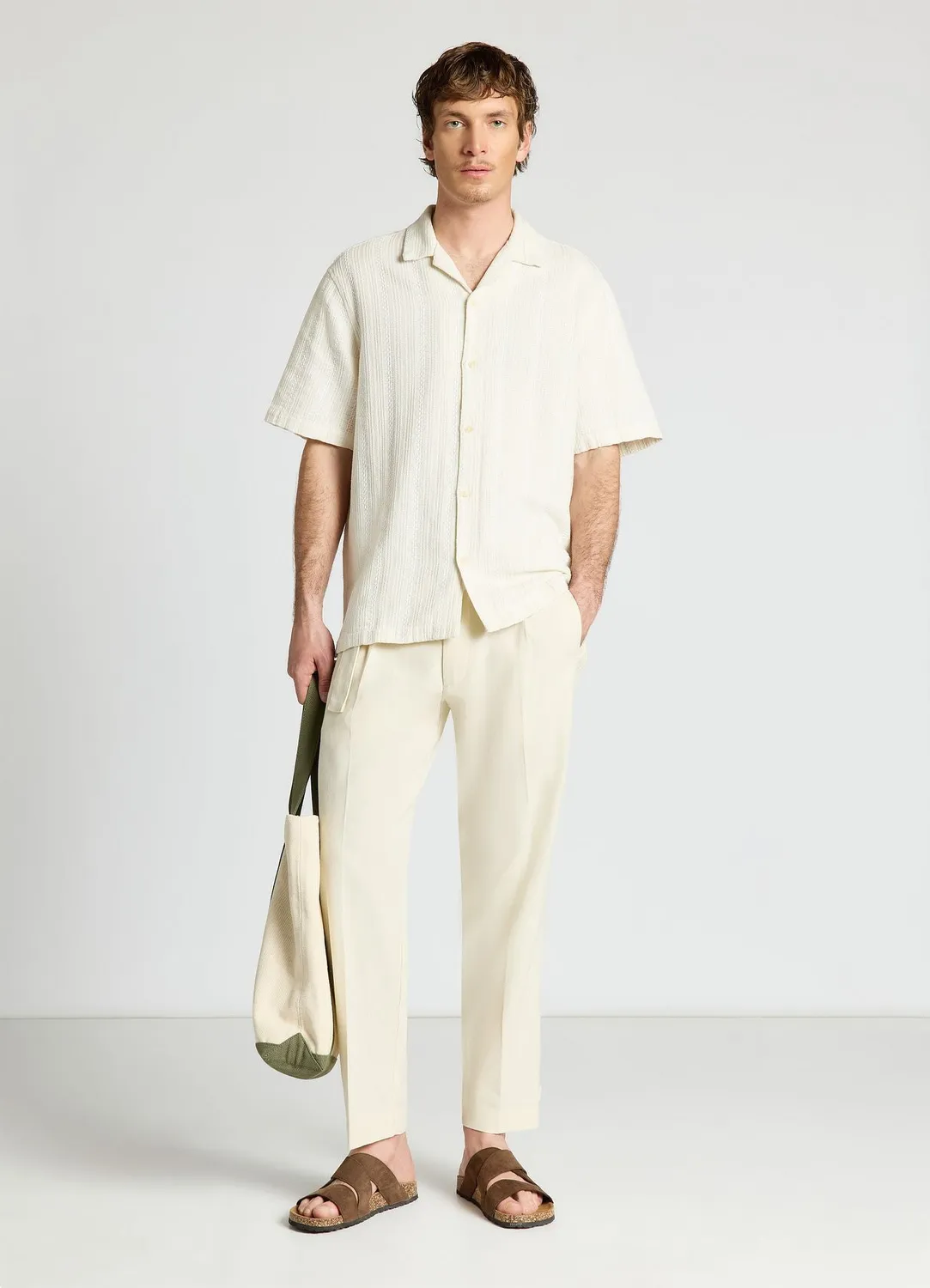 Calliope pantalon homme lin ceinture à revers