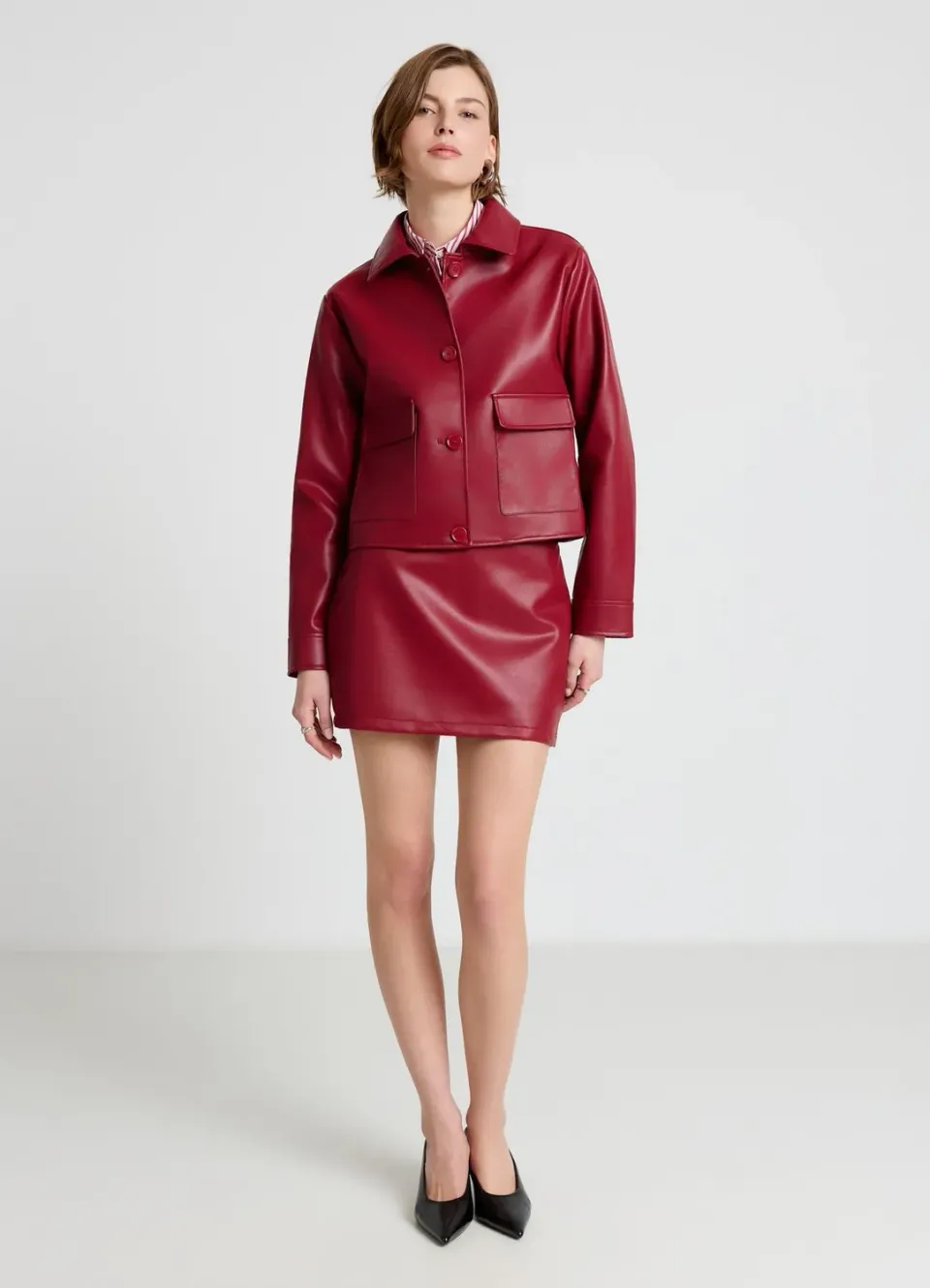 Calliope jupe mini similcuir femme droite