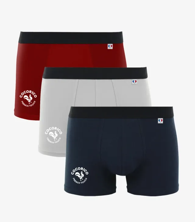 Cocorico Pack Coq Français boxer homme x3 coton