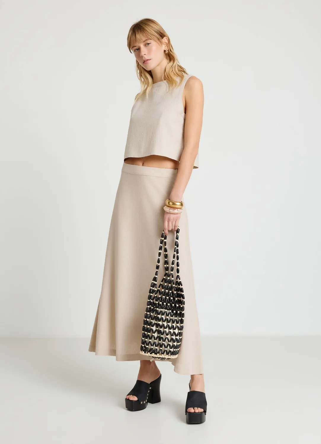 Calliope top court boutons dos femme sans manches