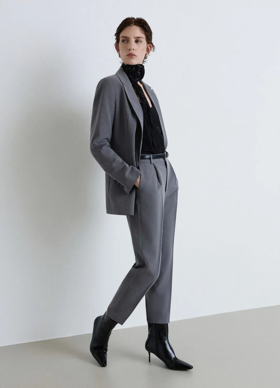 Calliope pantalon droit pinces femme taille élastique