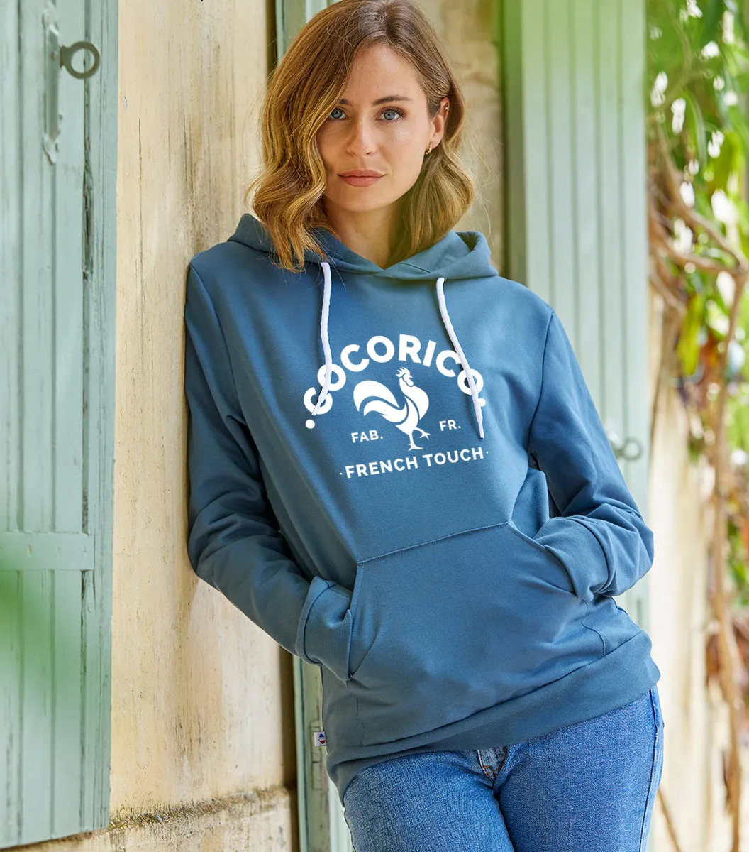 Cocorico Coq Français Sweat Femme Azur coton