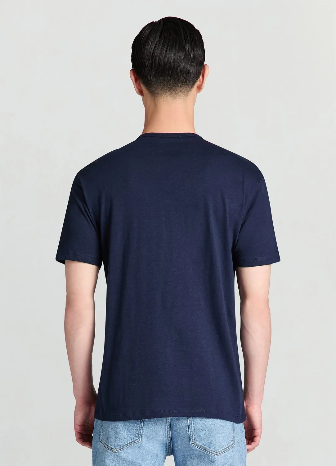 Calliope t-shirt homme col henley uni effet flammé