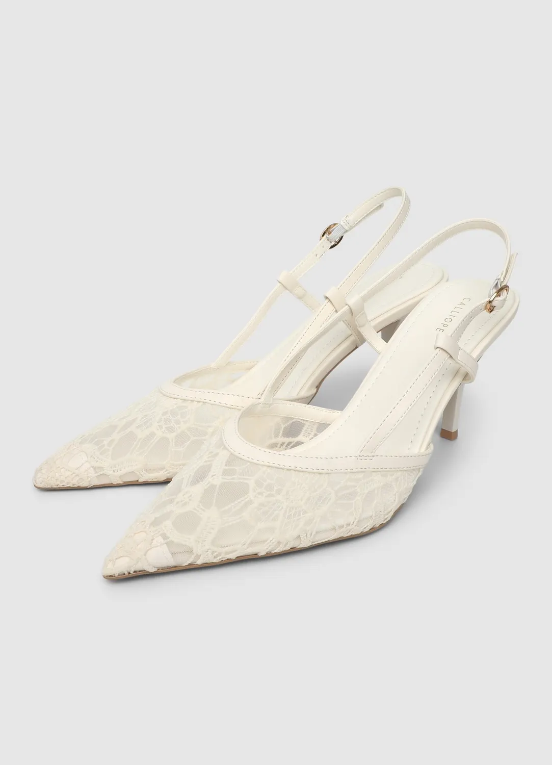Calliope Slingback a punta in pizzo escarpins dentelle 8 cm