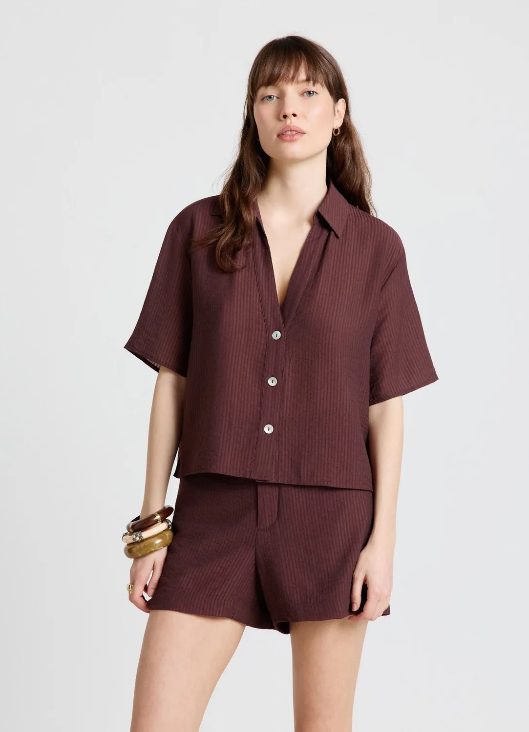 Calliope chemise rayée femme manches courtes