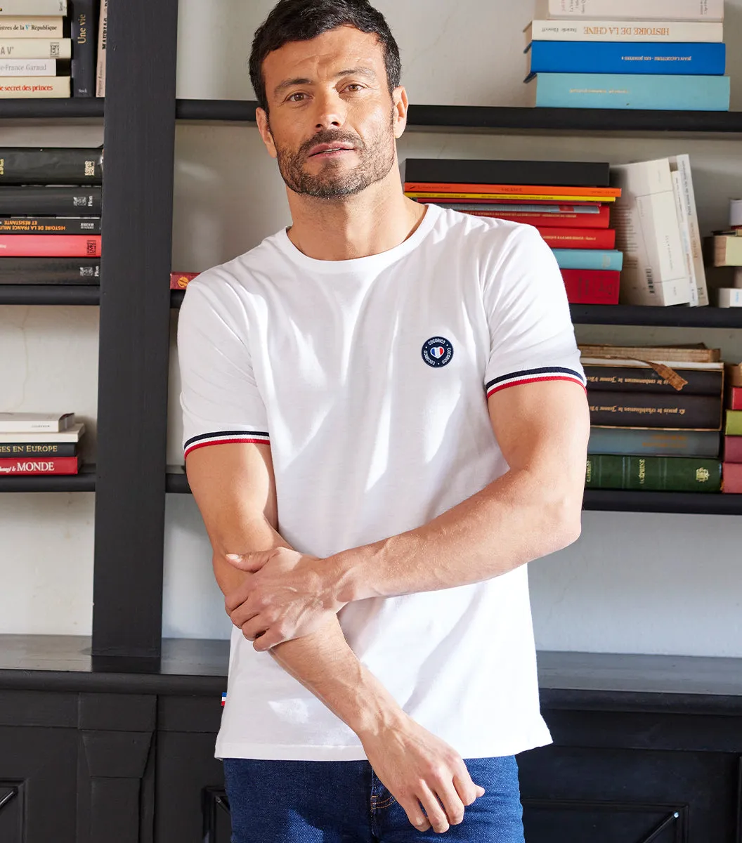Cocorico Blason t-shirt homme blanc coton peigné