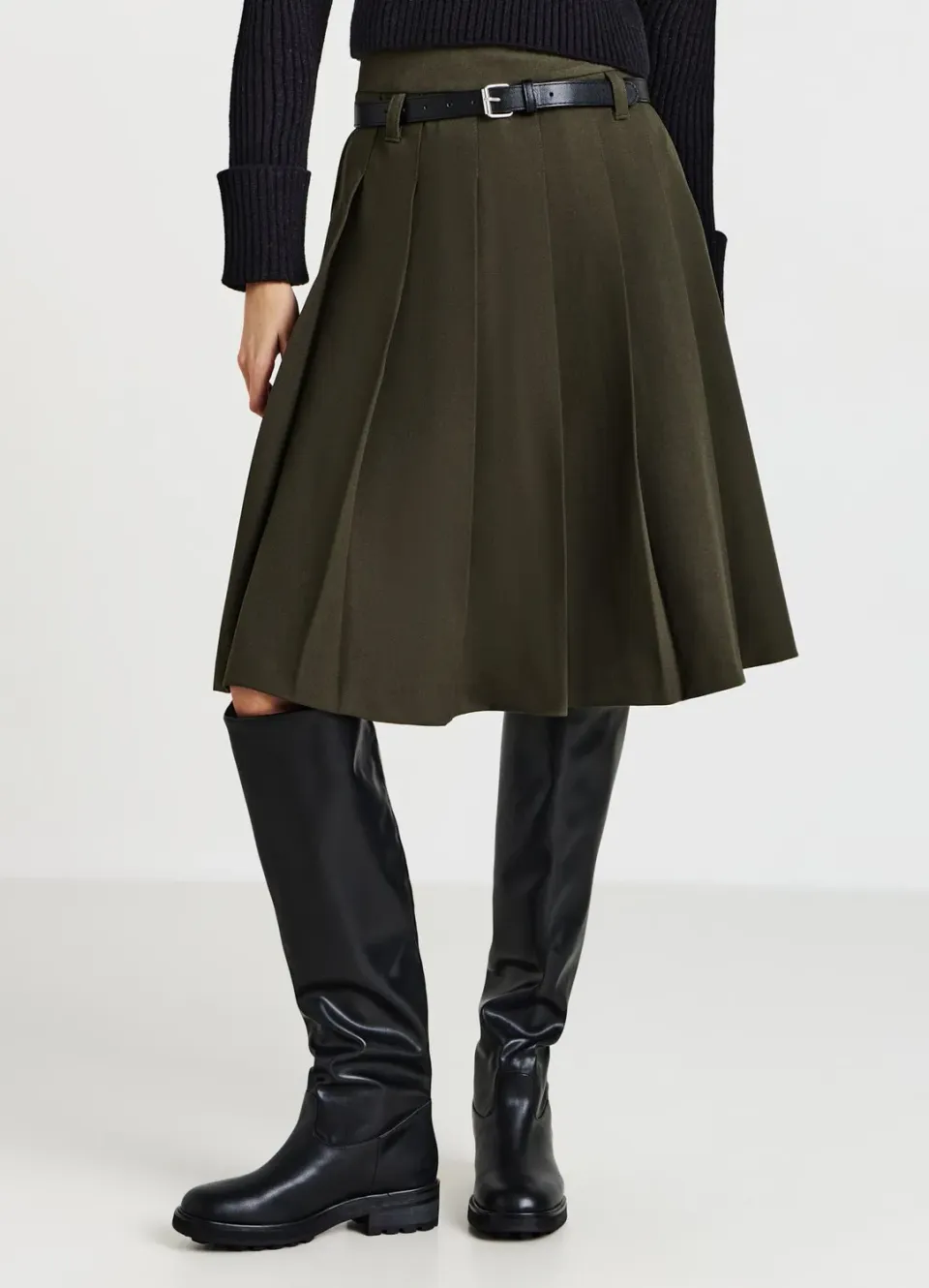 Calliope jupe plissée femme ceinture genou