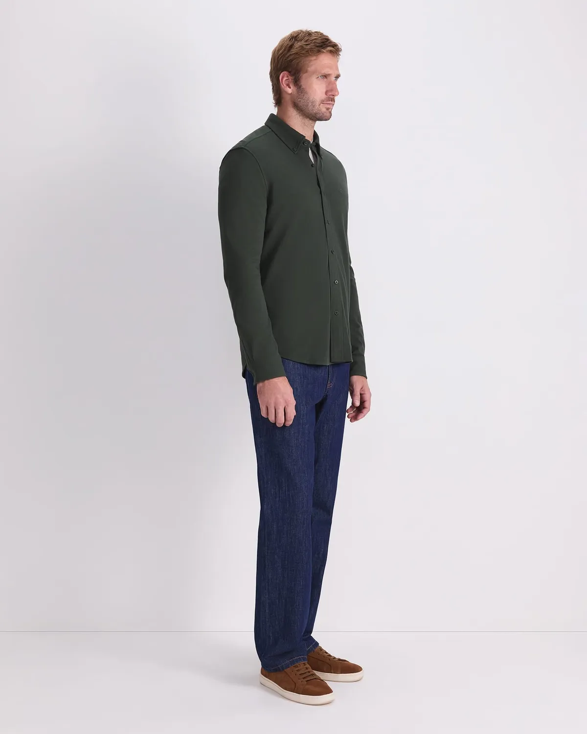 Sportscraft Pique chemise coton homme manches longues