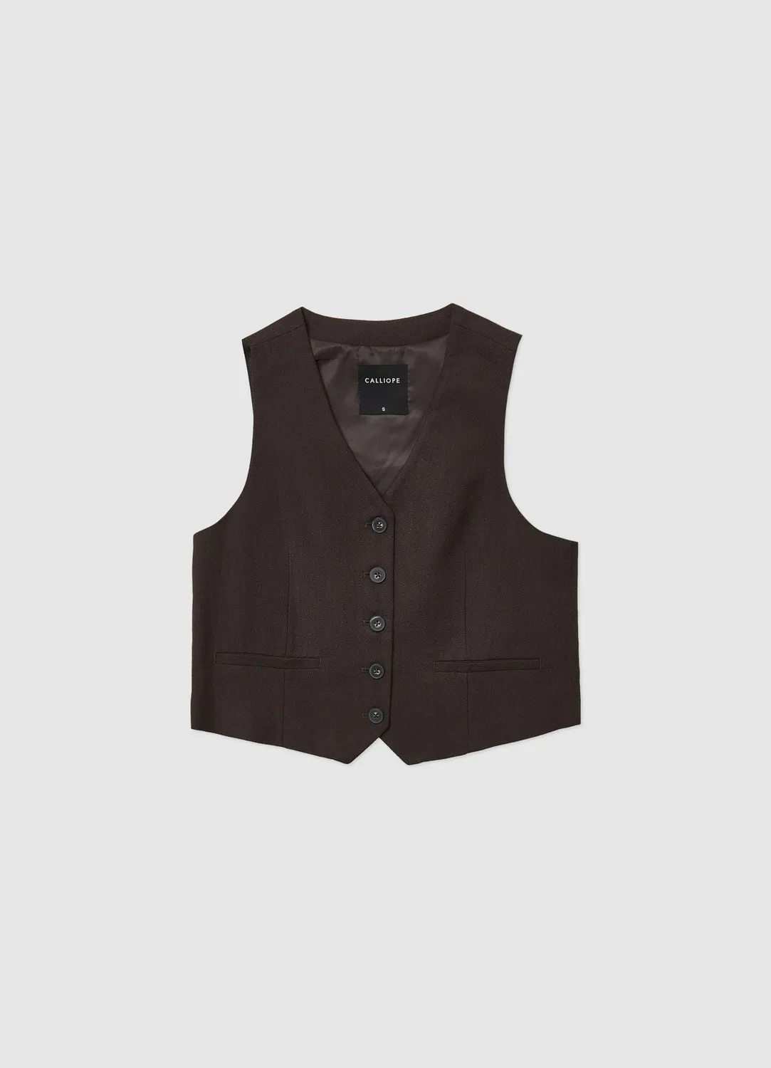 Calliope boxy chevron gilet femme à boutons bureau