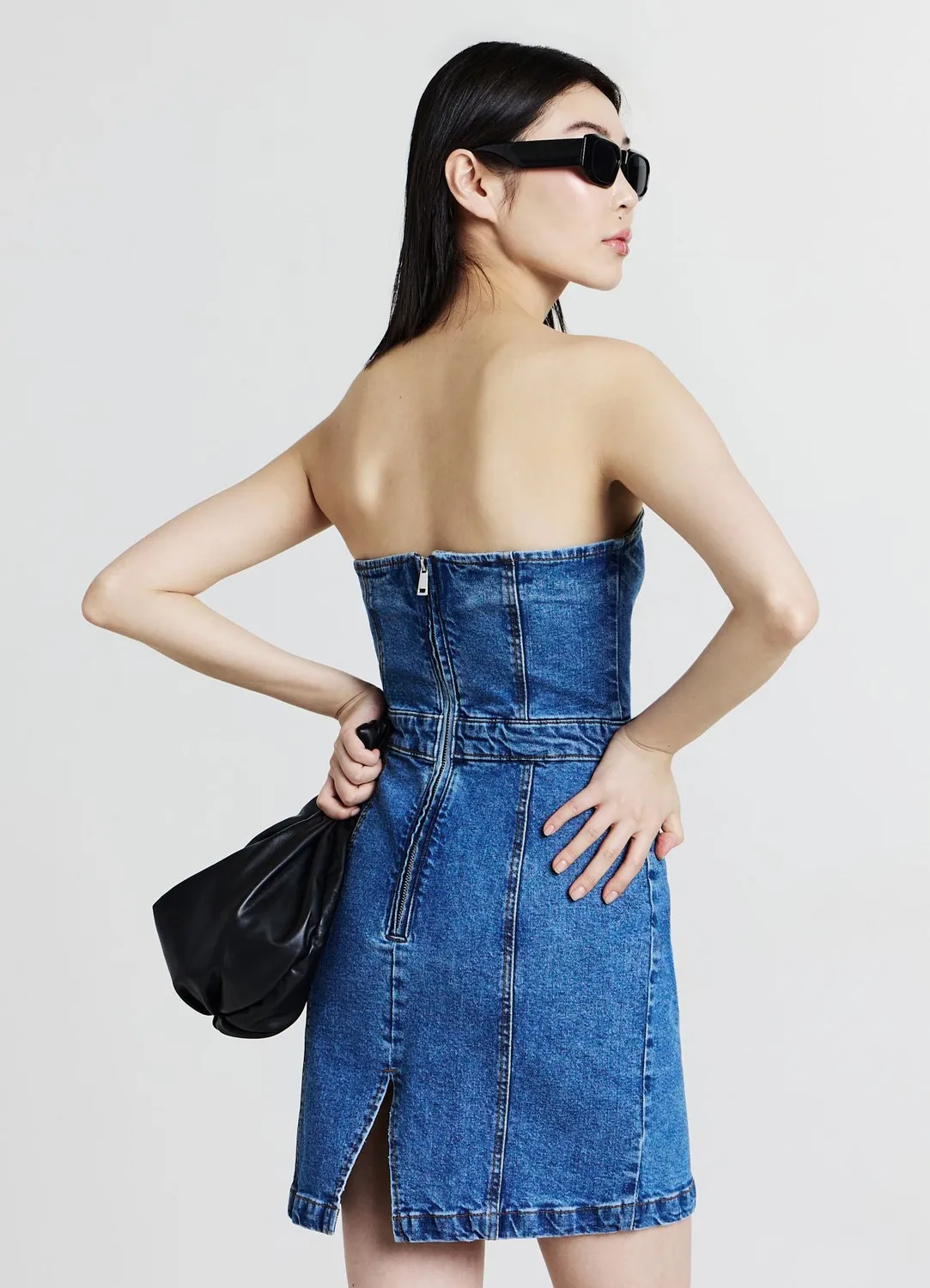 Calliope denim robe courte femme sans manches