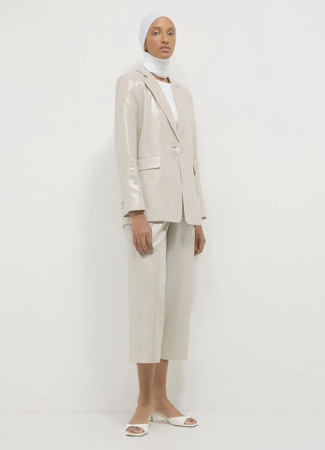 Calliope veste monopetto laminée femme