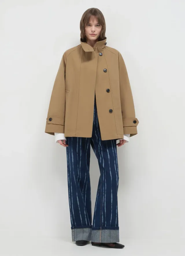 Calliope manteau femme col haut coton regular