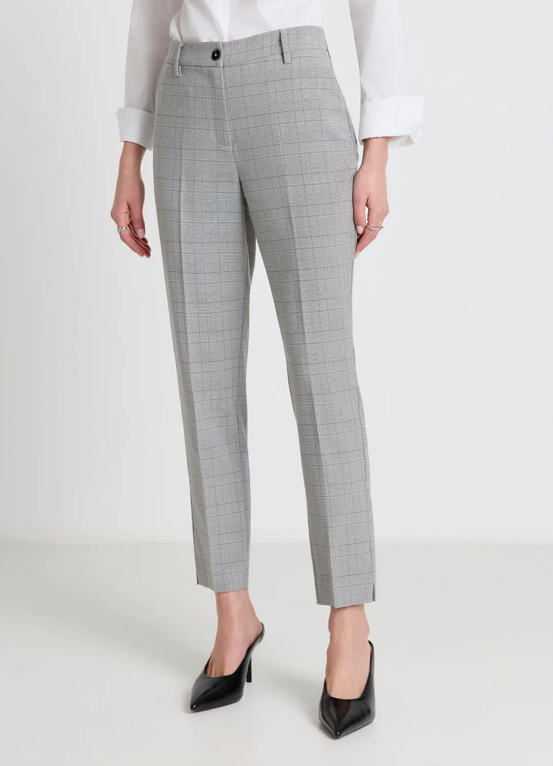 Calliope Pantalon cigarette femme prince-de-galles