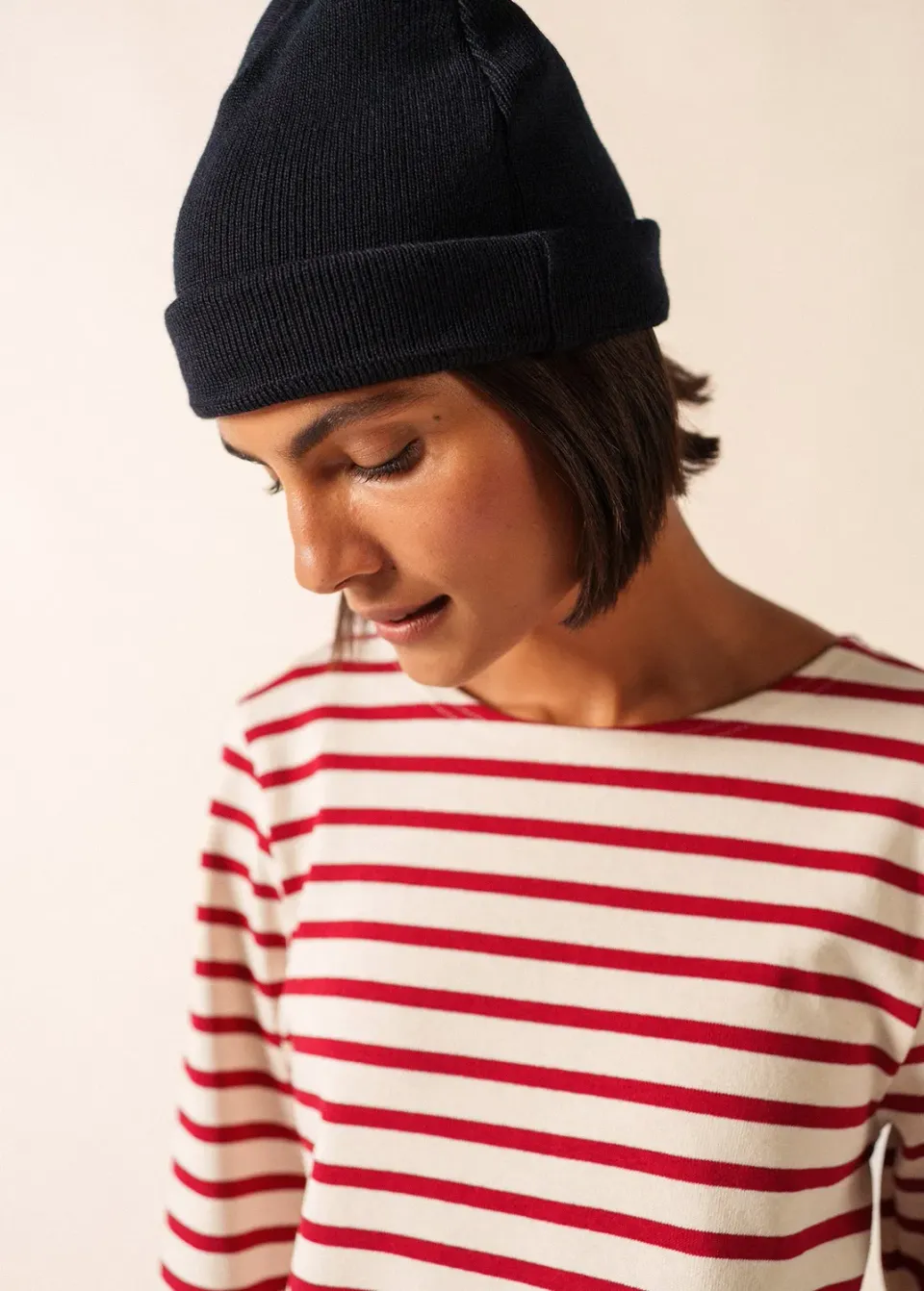 Saint James Cartier bonnet marin laine marine adulte
